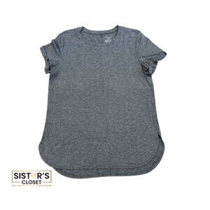 Tek Gear Heather Gray T-Shirt Women's Large with Cuffed Sleeves